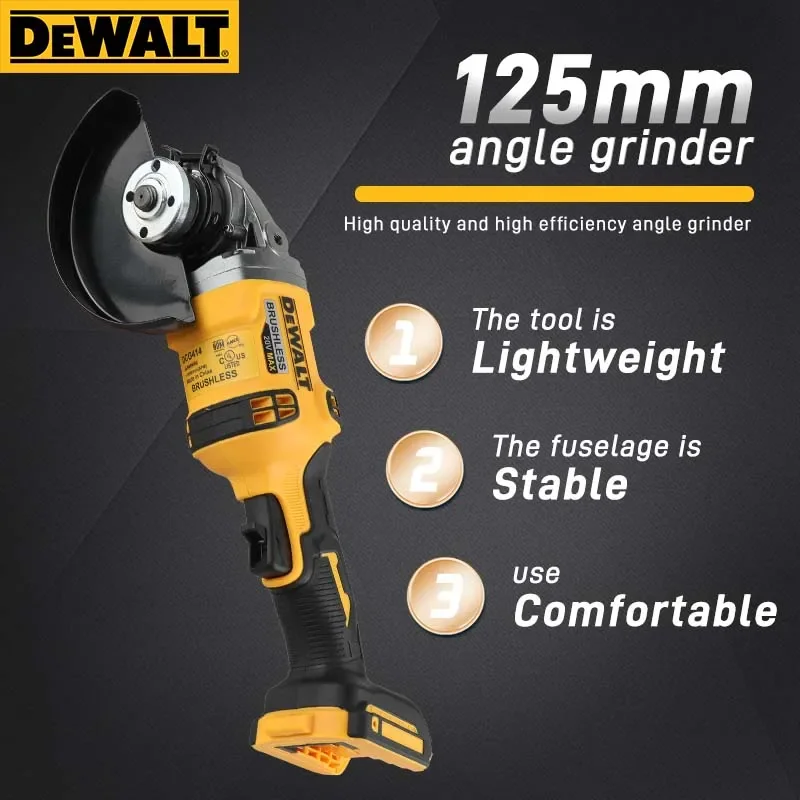 Heavy Equipment Grinder - DEWALT DCG414 Bürstenloser Akku-Winkelschleifer (125mm): Multifunktionswerkzeug